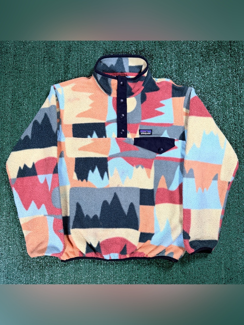 Womens Patagonia Synchilla Snap-T Pullover Size Medium Multicolor Fleece Jacket